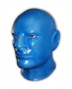 Blue Latex Mask Full Over The Head